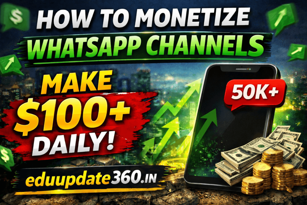 How to monetize WhatsApp channels in 2026 - eduupdate360.in guide