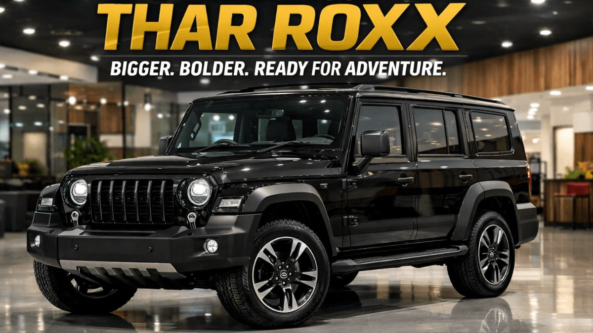 Mahindra Thar ROXX 5 Door 2026 showroom image with bold SUV design