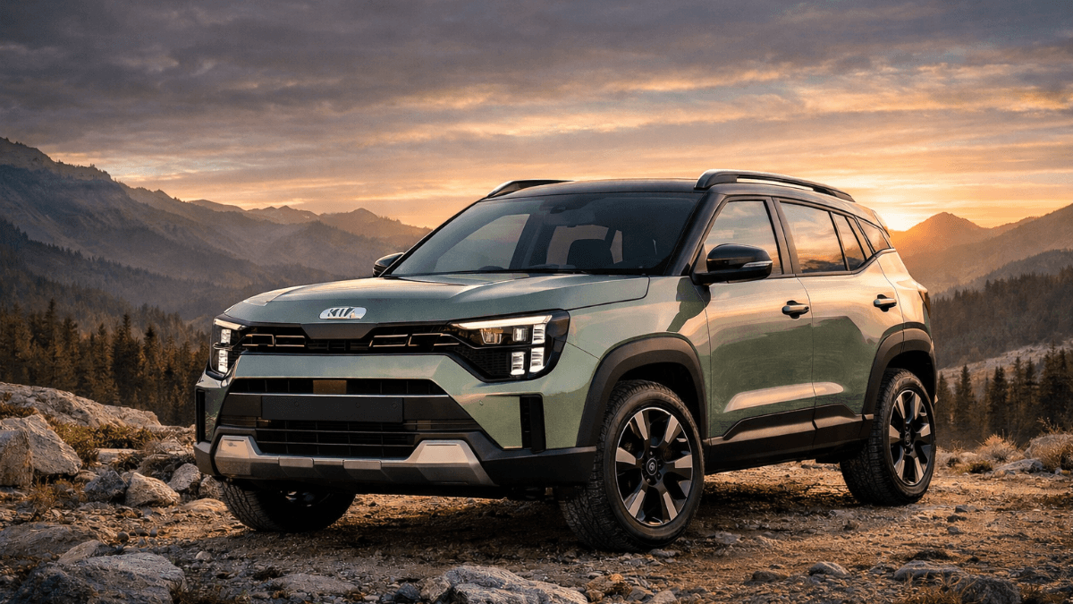 New Kia Clavis compact SUV parked in a modern car showroom – upcoming Kia SUV launch 2026”