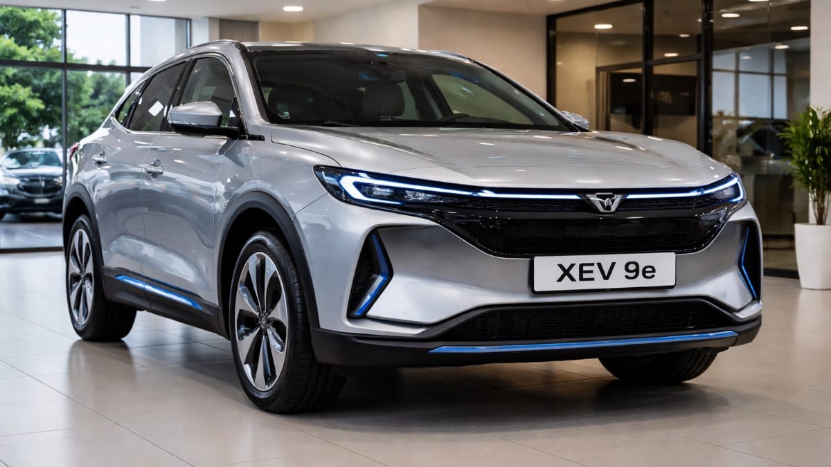 Mahindra XEV 9e 1-Year Report Card electric SUV showroom image